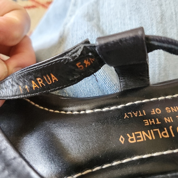 Donald J. Pliner Black Block Heel Thong Slip On Sandals Size 5.5 - Picture 6 of 7